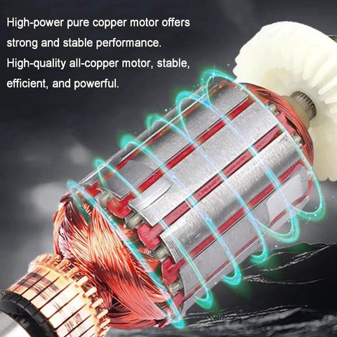 Heavy-Duty 350W Wet And Dry Bench Sander With Electric Knife Sharpening Machine motor close-up, showcasing copper components.