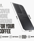 Rock Solid Silicone Tailgate Mat For Outdoor Coffee Brewing And Camper Kitchen Setup Non Slip Heat Resistant Food Grade Pour Over Station, 24x12 inch, black silicone mat.