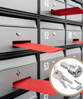 Stainless Steel Cabinet Lock Kit With 180 Degree Rotation Drawer Linkage Lock Unlock Cylinder Includes 2 Keys And Fastening Tab DIY Ready