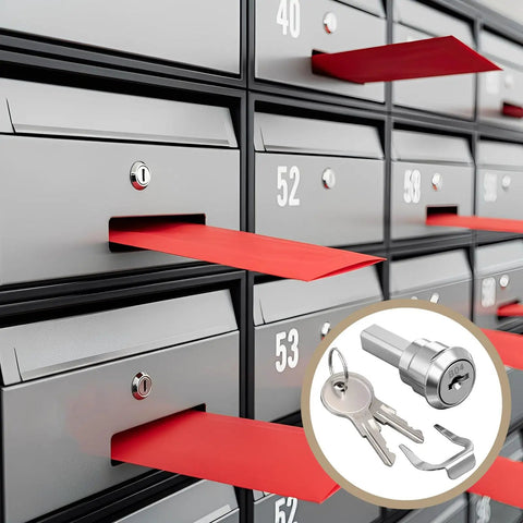 Stainless Steel Cabinet Lock Kit With 180 Degree Rotation Drawer Linkage Lock Unlock Cylinder Includes 2 Keys And Fastening Tab DIY Ready
