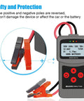 12V 24V Battery Tester For Cars And Light Trucks Cranking And Charging Checker 40 2000 CCA Range Tests Flooded AGM Gel Batteries Shows SOH And Alternator Health Auto Battery Analyzer Tool with clamps and display