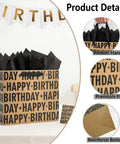 13 Inch Kraft Birthday Gift Bag With Tissue Paper And Greeting Card Black Happy Birthday Lettering Design Perfect For Men Women And Kids Eco Friendly Gift Bag For Any Occasion showing product details