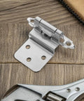 Four Pack Adjustable Self-Closing Cabinet Door Hinges, Flush-Mount Hidden Hinge Set for Kitchen and Bathroom Cabinets