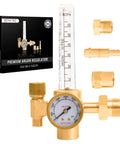 SPARC argon regulator with flow meter and brass fittings
