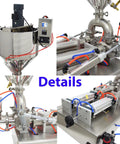 Top Shelf Pneumatic Piston Filler With Dual Stainless Steel Nozzles And Heating Stirring System designed for honey and lotion dispensing.