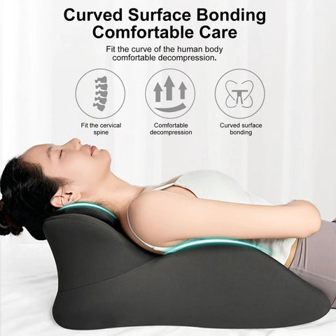 Woman using 27 Degree Ergonomic Memory Foam Prone Pillow For Sleeping With Face Down Design Ideal For Stomach Sleepers Aligns Neck And Spine Reduces Back Tension Provides Cozy Bed Reading And Nap Support on bed.