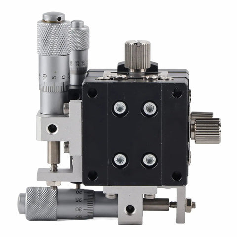 Three Axis Manual Linear Stage 40x40mm With Fine Adjustment Knobs and Carbide Side Head for precision positioning in optical tasks