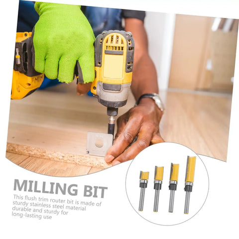 6mm Flush Trim Router Bit Bearing Cutter Delivers Dead Nuts Precision For Woodworking Engraving Grooving And Slick Edge Trimming Across Solid Wood Plywood Laminate And Acrylic Boards With Standard Router Adapters in use with drill