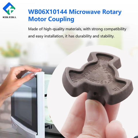 Microwave Turntable Motor Coupler Replacement For GE DVM1850DM And EMO4000J Series Ovens Fits EMO4000JCC01 02 03 04 And DVM1850DM BB WW Models, WB06X10144 coupler shown installed
