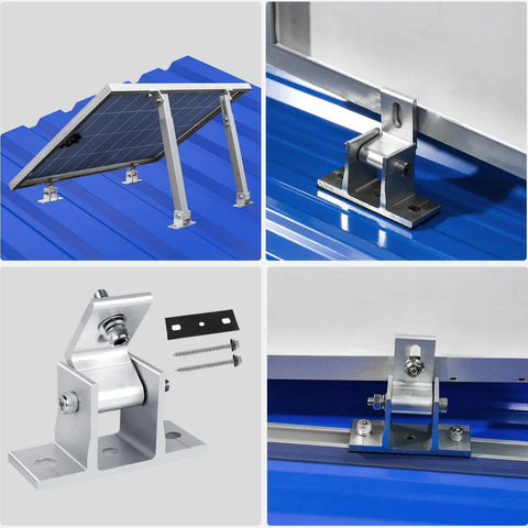 8 Pack Adjustable RV Solar Panel Mounting Brackets With 10 to 60 Degree Tilt, Roof Mount Kit for 400W 500W solar panels.