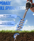 Beefy Heavy Duty 12 Pack 14 Inch Ground Anchors Screw In Non Rust Cast Aluminum Detachable Tent Stakes spiral design