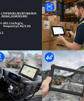 Rock Solid 10.1 Inch Rugged Tablet With 2D Barcode Scanner And Windows 11 Pro used for scanning packages in a warehouse.