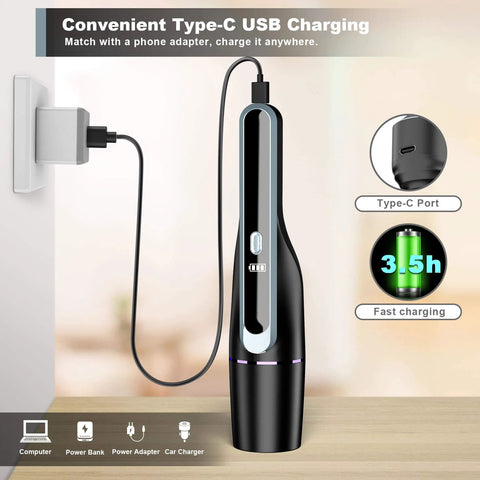 Ultra Lightweight Cordless Handheld Vacuum For Car And Home, 14000Pa Suction, Brushless Motor, Only 1.2lbs, LED Light shown charging