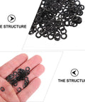 Three Wave Spring Washers Kit 500 Pieces Heavy Duty Metal Compression Washers For Industrial Fasteners 4x8x0.3mm Spring Steel Gasket Set For Machines And Air Compressors, black washers in hand