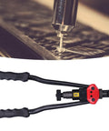 Beefy Pro Grade Heavy Duty Double Handle Hand Riveter Tool with M3-M10 mandrels and blackened steel BT 607 set view