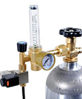 CO2 Regulator Kit with Gauge and Flow Meter, 120V Solenoid Plug for Grow Rooms and Indoor Gardens, Works with PPM Controllers and Timers.
