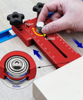 Hand adjusting knob on Extended Thin Ripping Jig For Woodworking With Dual Bearings, Aluminum Alloy Guide Jig, red, 175mm range