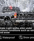 High Mount Third Brake Light With Bulb For Chevy Silverado And GMC Sierra 1999 To 2006 installed on truck in snowy setting