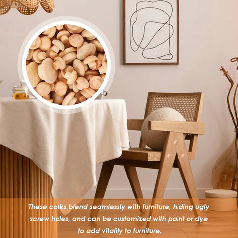 Wood Hole Plugs Set 150 Pcs Four Sizes Three Sixteenth Inch Five Sixteenth Inch Three Eighth Inch One Half Inch Mushroom Head Button