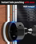 12-piece black hole saw kit with arbors and hex key, includes 8 sizes from 3/4" to 2-1/2".