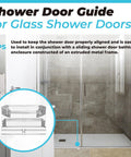 Clear Acrylic Sliding Shower Door Bottom Guide With Screw For Sliding Shower Doors Three Eighths Inch Channels Plastic Guide installed