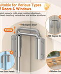 Upgraded Sliding Door Loop Lock With 90 And 180 Degree Adjustable Aluminum Alloy Gate Latch for Barn Doors and Windows