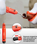 SHALL 4-Piece Tubing Cutter Set: red copper pipe cutters for 1/4–2 in OD and mini 1/8–7/8 in; includes deburring tool and reamer