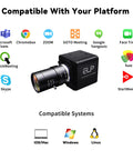 Top Tier Global Shutter Usb Camera With Hella Fast 640 Fps Monochrome Capture And Slick 5 To 50 Millimeter Cs Lens Kit For Linux Mac And Windows Platforms showing compatibility with various platforms.