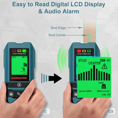 Rock Solid Stud Finder Wall Scanner With Snappy Smart Sensor And Sharp Audio Warning Spot On Center Or Edge Detection For Wooden Joists Buried Pipes And Live Ac Runs Made For Easy Home Jobs