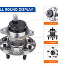 Rear Wheel Bearing And Hub Assembly 512505 For Toyota Prius 2010 2011 2012 2013 2014 2015 And Prius Plug-in 2012 2013 2014 2015 Premium Replacement Part