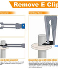 Illustration on how to remove E clips using a remover or pliers for 200Pcs M5 E Clip Circlip Retaining Rings Set Stainless Steel 304 External Snap Rings 10mm OD 5mm ID 0.8mm Thick Built Tough.