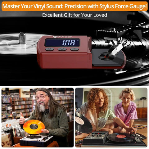 Digital Turntable Tracking Force Scale Gauge For Vinyl Nerds Precise Stylus Pressure Meter For Accurate Cartridge Readouts Protect Records And Tonearm Easy Calibration And Superior Sound red digital gauge on vinyl turntable