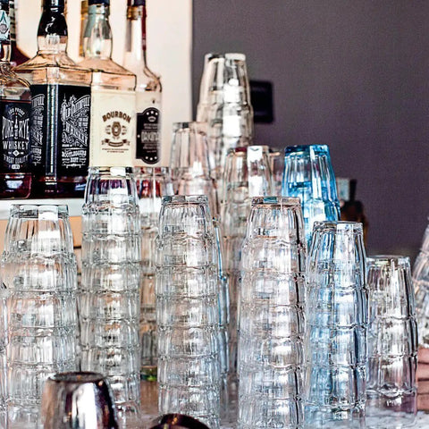 Rock Bar Stackable Double Old Fashioned Glasses 13.25 Oz Set Of 6 For Cocktails And Home Bars Clear Durable Barware With Classic Bistro Vibe Stacks Easy For Quick Prep And Party Night Entertainment