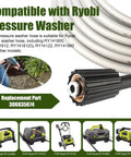 Heavy Duty Pressure Washer Hose Replacement For Ryobi Power Washers Models RY141600 RY141612 RY141812G And More 308835074