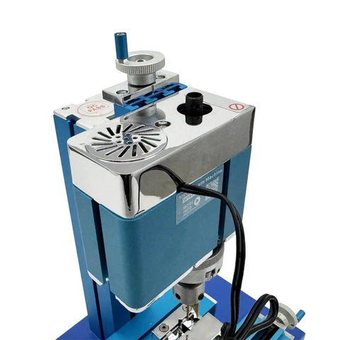 Slick Mini Milling Machine With 20000 RPM Motor showing motor mount and dual jaw chuck for precision drilling.