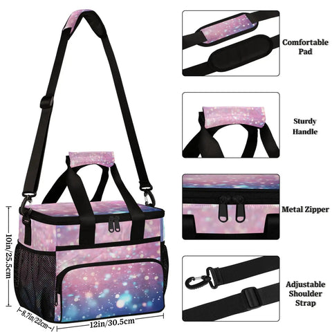 Insulated Picnic Backpack Lunch Box For Women And Men Portable Tote Lunch Bag Keeps Food Fresh For Picnics Beach Work Travel Office Or Camp Spacious 12X9X10 Inch Bag Easy On The Go with adjustable strap and zipper