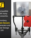 A Frame Trailer Tray Mount For RVs, Front Cargo Carrier And Rack with aluminum storage box and red container