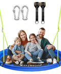 Heavy Duty 43 Inch Disc Swing For Backyard With 600Lb Weight Capacity And Carabiners, Waterproof Flying Saucer Swing For Kids And Adults