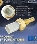 Premium Engine Coolant Temperature Sensor Fits Acura MDX RDX TLX ILX Honda Civic Accord CRV 1.5L 2.0L 3.5L blade terminal design.