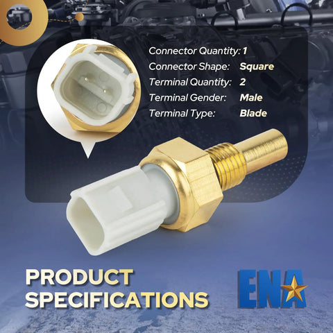 Premium Engine Coolant Temperature Sensor Fits Acura MDX RDX TLX ILX Honda Civic Accord CRV 1.5L 2.0L 3.5L blade terminal design.