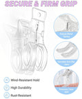 10 Pack 3.5 Inch Clear Plastic Balloon Arch Clips Spring Clamps For Photography Studio Backdrops showing robust metal spring