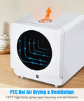 Slick Portable Countertop Dishwasher With Five Liter Tank And Six Wash Cycles features a compact design with hot air drying vent.