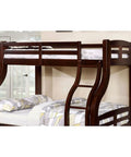 Twin Over Full Bunk Bed With Curved Ladder And Rails Transitional Finish Solid Wood And Engineered Wood Construction Built To Last 14 Slat Support