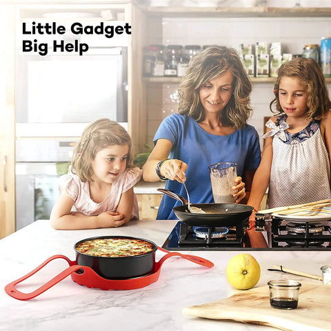 Family cooking with Silicone Sling Lifter Accessory For Instant Pot And Ninja Foodi Pressure Cookers Easy Lift Safe Bowls Pans Bakeware Heat Resistant Food Grade Reusable Red on counter