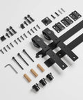 52 Inch Bi Folding Barn Door Hardware Track Kit With Side Mounted Black Rollers For Double 24 Inch Bifold Doors components layout