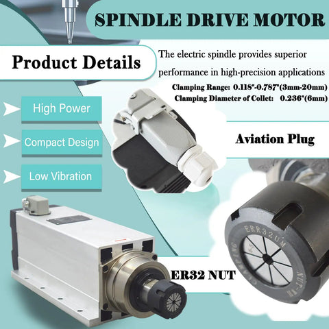 Beast Mode 7.5KW Spindle Motor 18000RPM High Speed CNC Tool for Wood Metal Stone Plastic Carving Engraving and Milling 220V