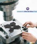 Dual Capacity 20 Ton And 32 Ton Hydraulic Shop Press Plates, 1 Inch Thick H Frame, Sturdy Iron Construction With 4 Notches