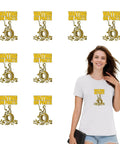 Iron On Stickers For Clothing Eight Pack Easy To Apply Durable Heat Transfers For DIY Fashion And Custom Decor With Dope Varied Patterns For Personal Style. white T-shirt mockup with Waiting on Parts design