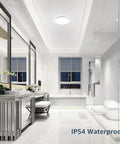 Elegant bathroom with Eight Point Seven Inch LED Ceiling Light Flush Mount Waterproof IP54 1500 LM 15W 5000K Daylight White