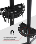 Pro Grade Bike Repair Stand For Road And Mountain Bikes With Four Leg Stability telescoping arm quick release tool tray